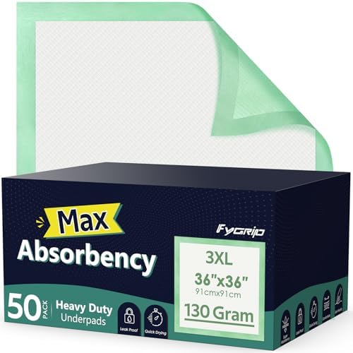 Disposable Underpads 36 x 36, 50 Count